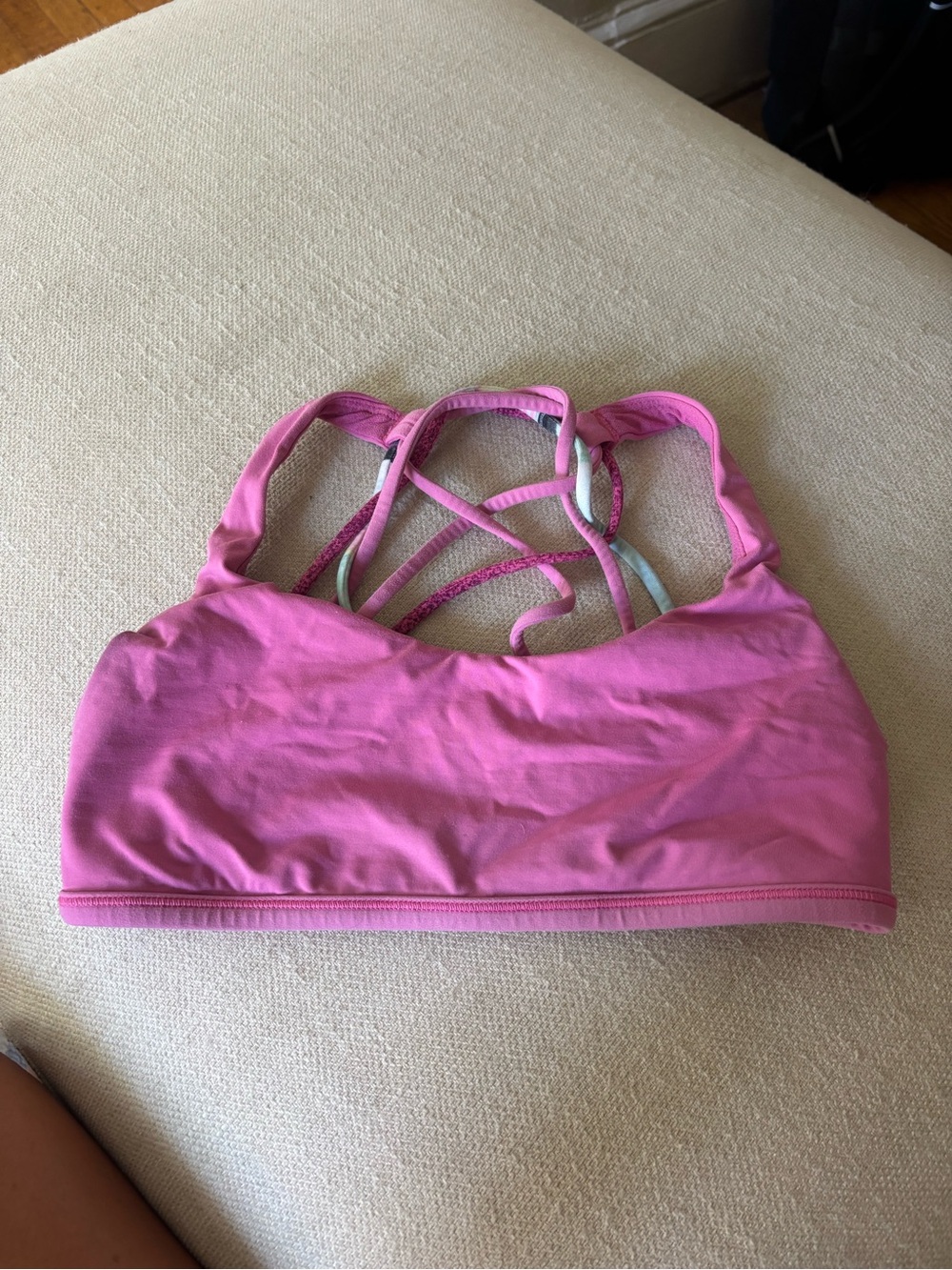 lululemon athletica Pink Strappy Crisscross Sports Bra